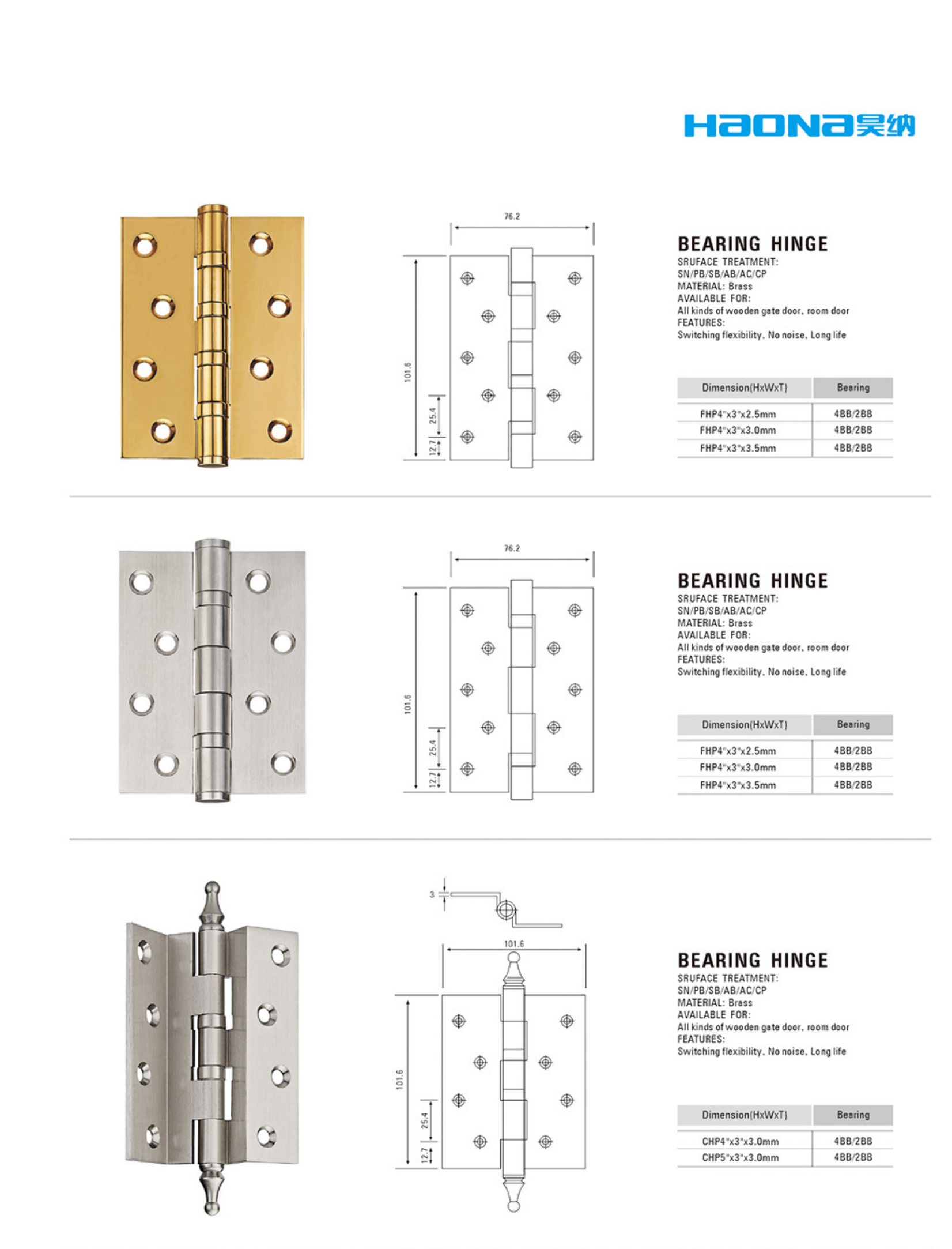 Brass hinge
